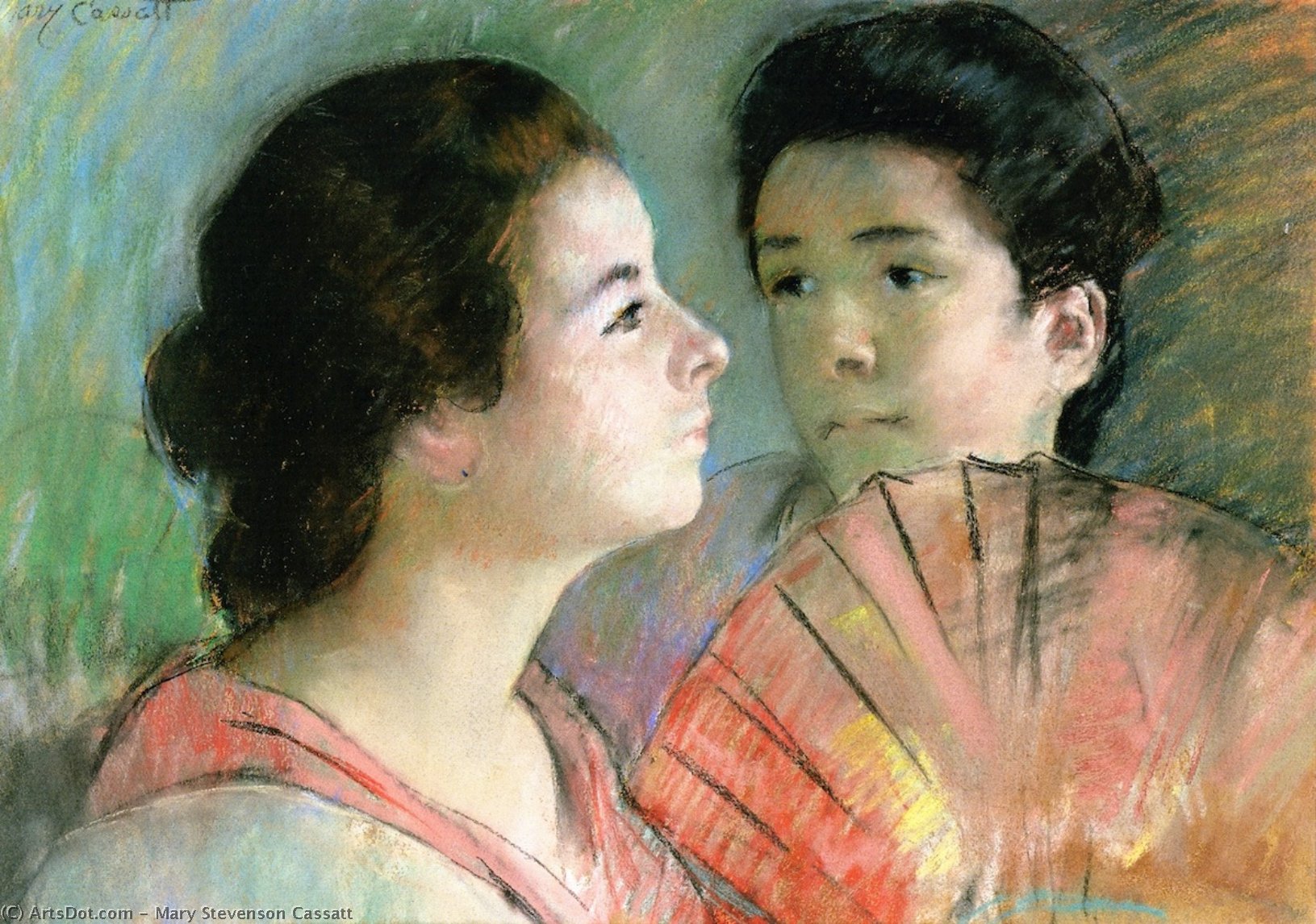 Wikioo.org - The Encyclopedia of Fine Arts - Painting, Artwork by Mary Stevenson Cassatt - Two Sisters
