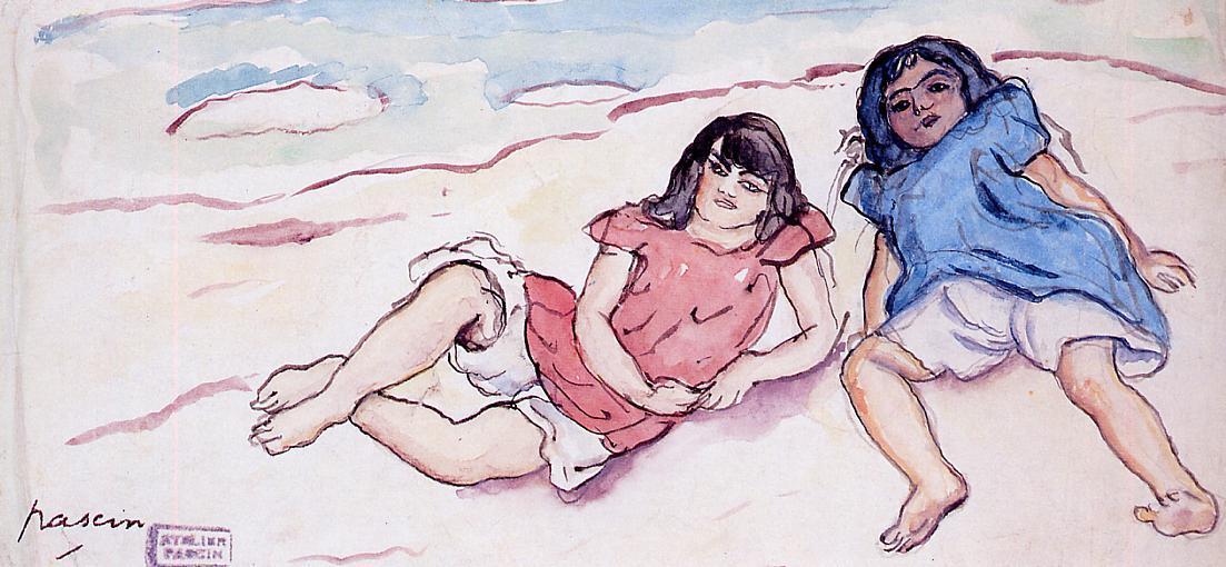 Wikioo.org - สารานุกรมวิจิตรศิลป์ - จิตรกรรม Julius Mordecai Pincas - Two Small Girls