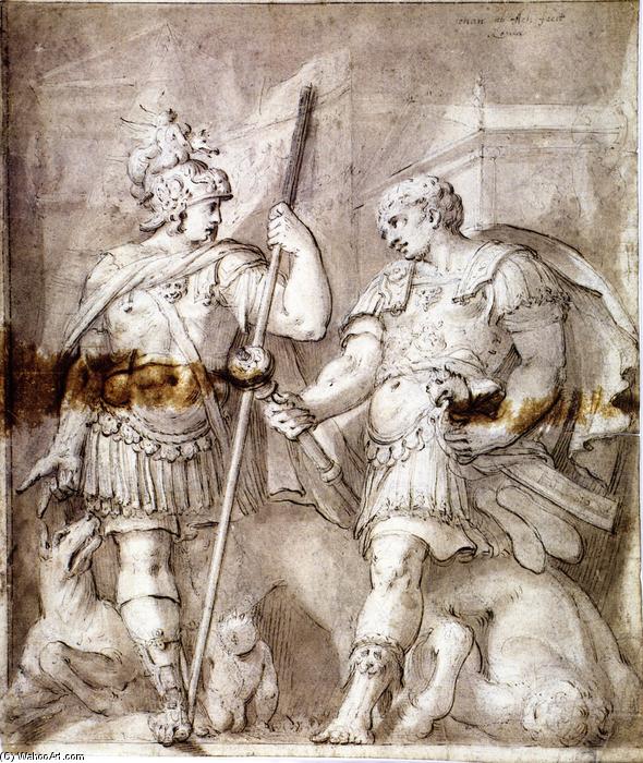Wikioo.org - The Encyclopedia of Fine Arts - Painting, Artwork by Hans Von Aachen - Two Warriors