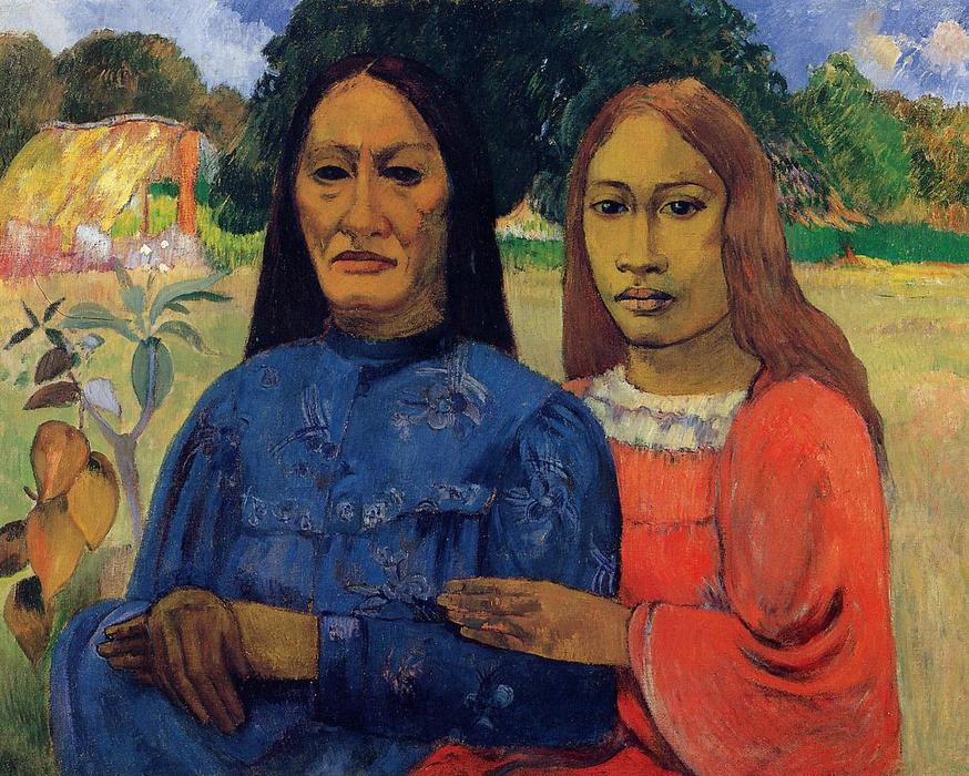 Wikioo.org - The Encyclopedia of Fine Arts - Painting, Artwork by Paul Gauguin - Two Women (also known as Mother and Daughter)
