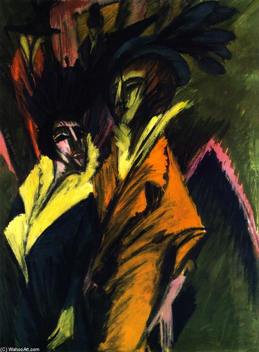 Wikioo.org - The Encyclopedia of Fine Arts - Painting, Artwork by Ernst Ludwig Kirchner - Two Women on the Street