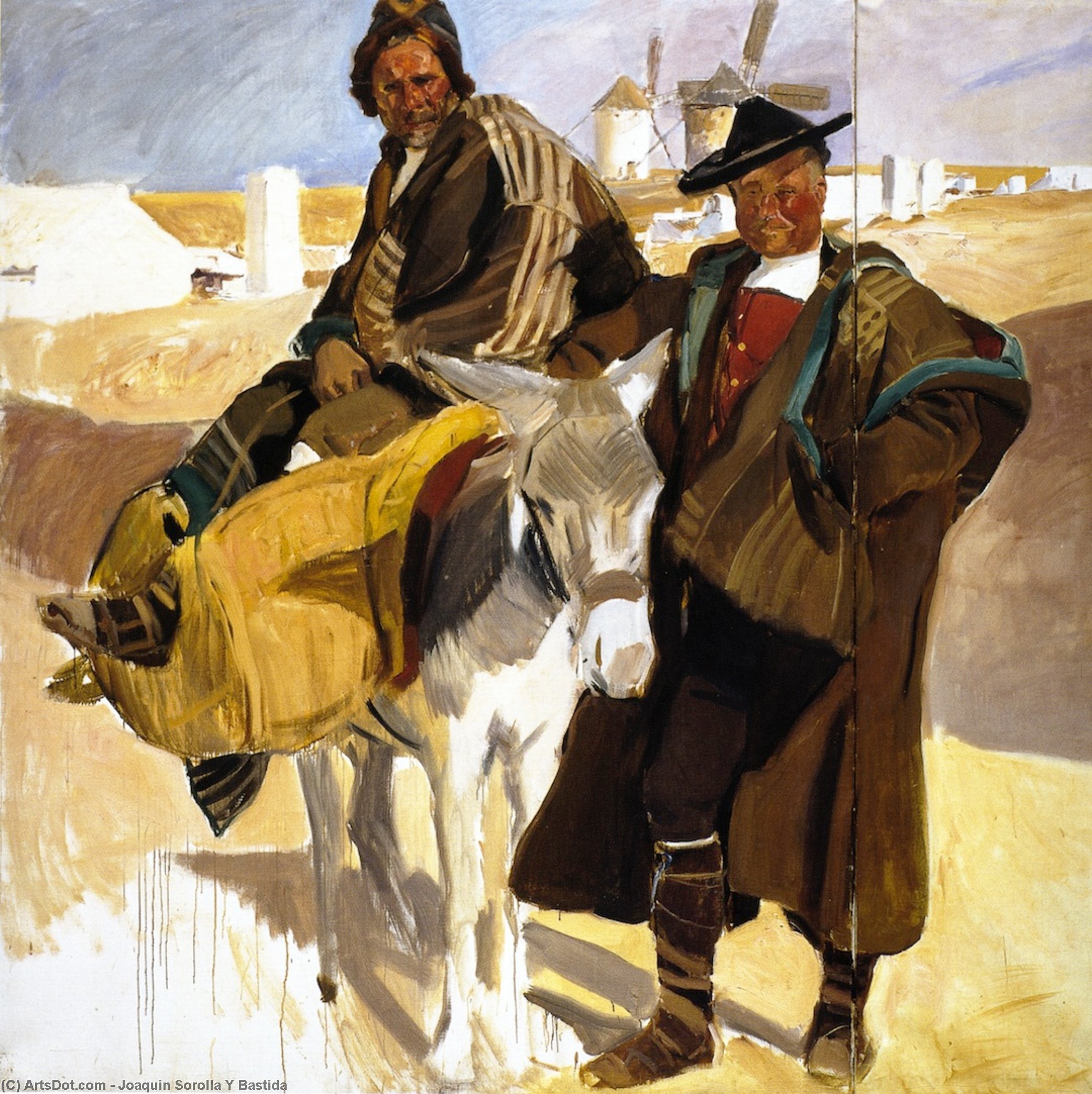 WikiOO.org - Encyclopedia of Fine Arts - Maleri, Artwork Joaquin Sorolla Y Bastida - Types of La Mancha, The White Donkey
