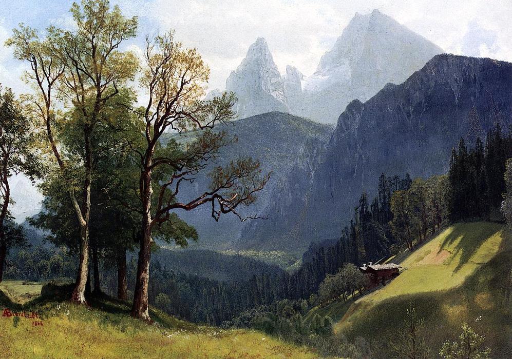 Wikioo.org – L'Enciclopedia delle Belle Arti - Pittura, Opere di Albert Bierstadt - Tirolese paesaggio
