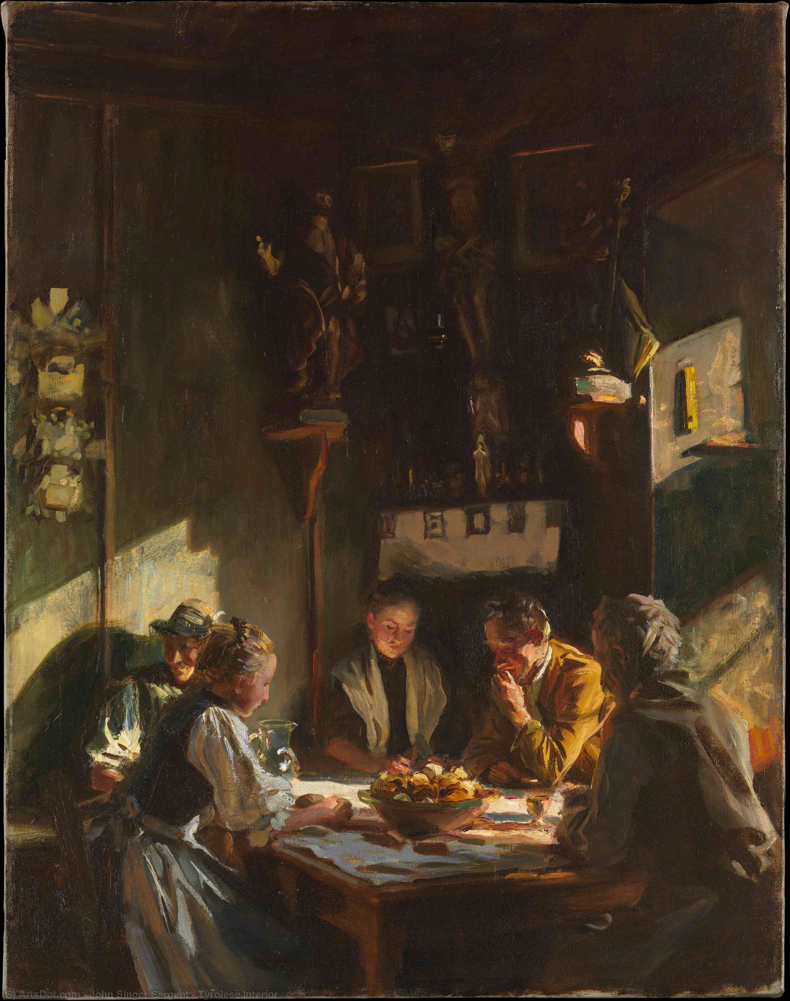 Wikioo.org – L'Encyclopédie des Beaux Arts - Peinture, Oeuvre de John Singer Sargent - Tyroliens espace intérieur