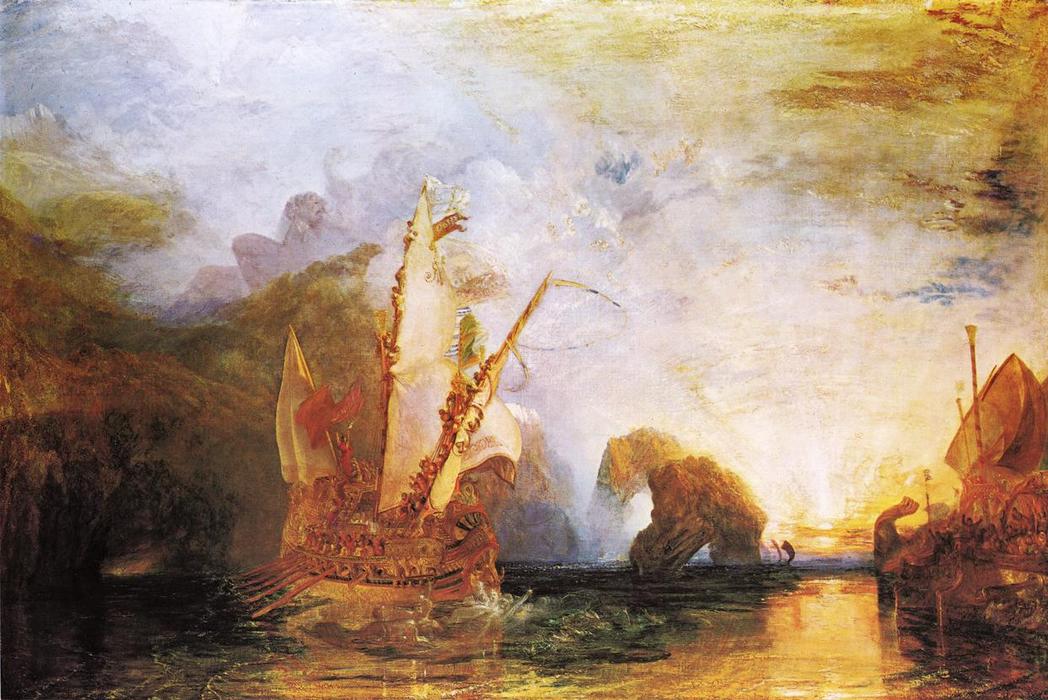 Wikioo.org - The Encyclopedia of Fine Arts - Painting, Artwork by William Turner - Ulysses Deriding Polyphemus - Homer's Odyssey