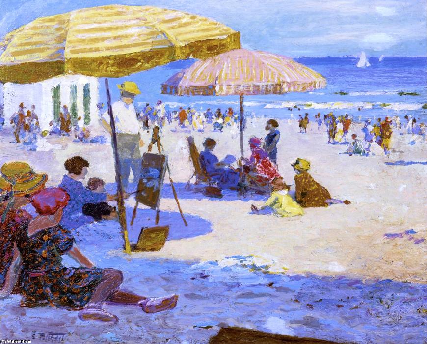 Wikoo.org - موسوعة الفنون الجميلة - اللوحة، العمل الفني Edward Henry Potthast - Umbrellas and the Sun