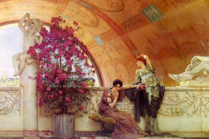 Wikioo.org – La Enciclopedia de las Bellas Artes - Pintura, Obras de arte de Lawrence Alma-Tadema - Rivales inconscientes