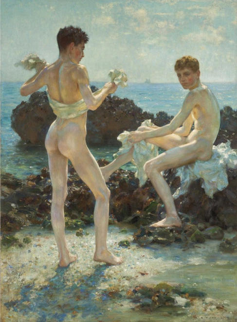 Wikioo.org - The Encyclopedia of Fine Arts - Painting, Artwork by Henry Scott Tuke - Under the Western Sun