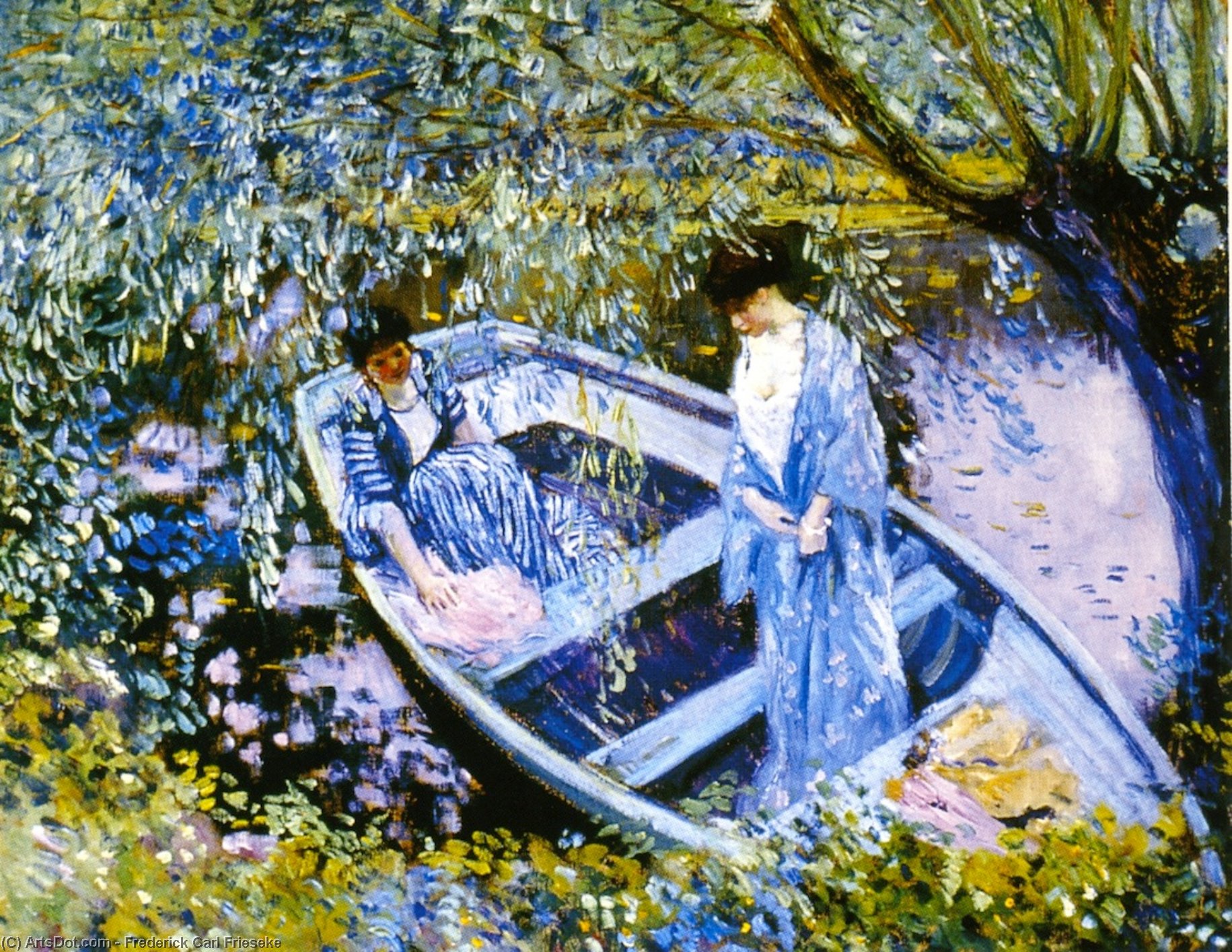 Wikioo.org - The Encyclopedia of Fine Arts - Painting, Artwork by Frederick Carl Frieseke - Under the Willows