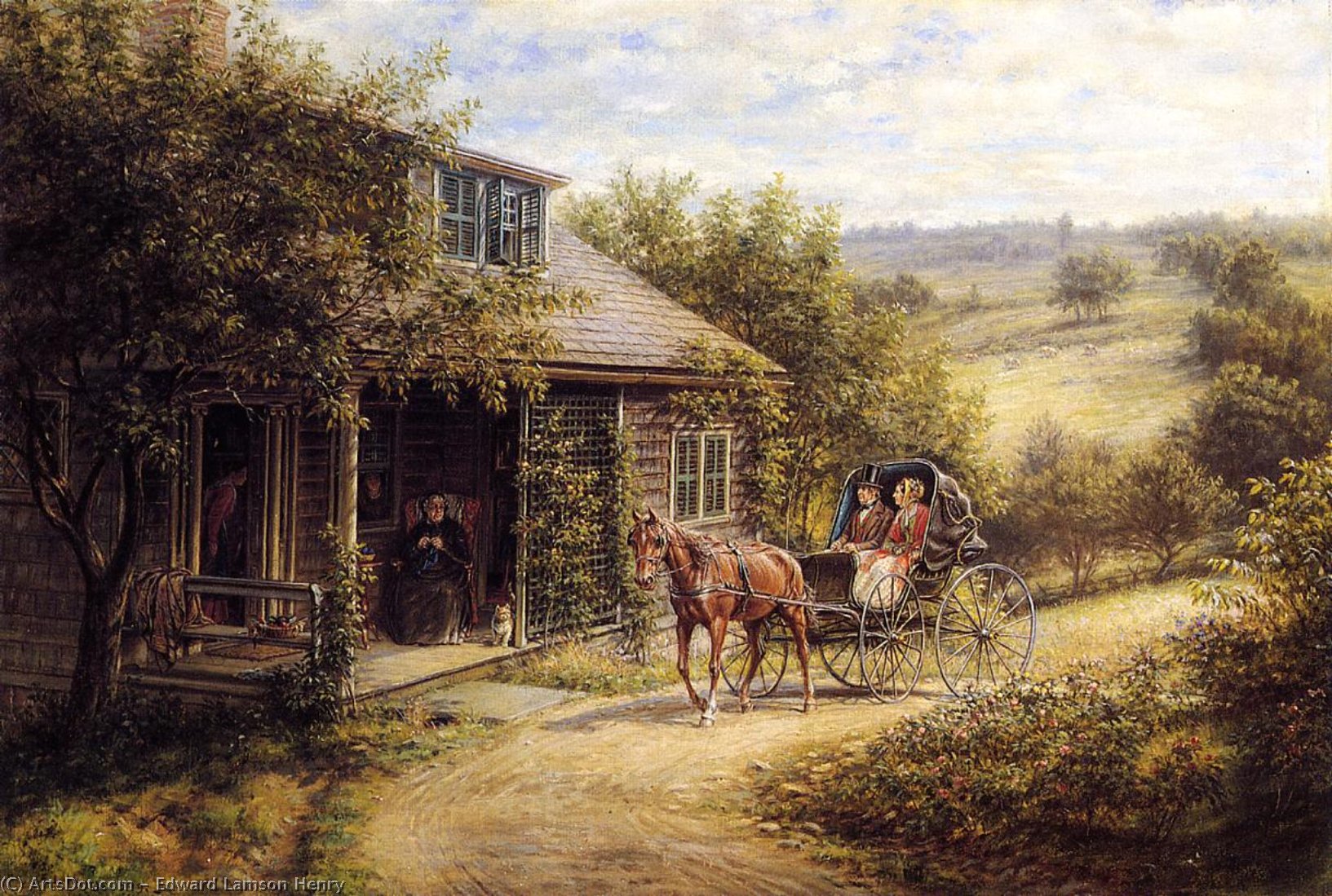 Wikioo.org - The Encyclopedia of Fine Arts - Painting, Artwork by Edward Lamson Henry - Unexpected Visitors