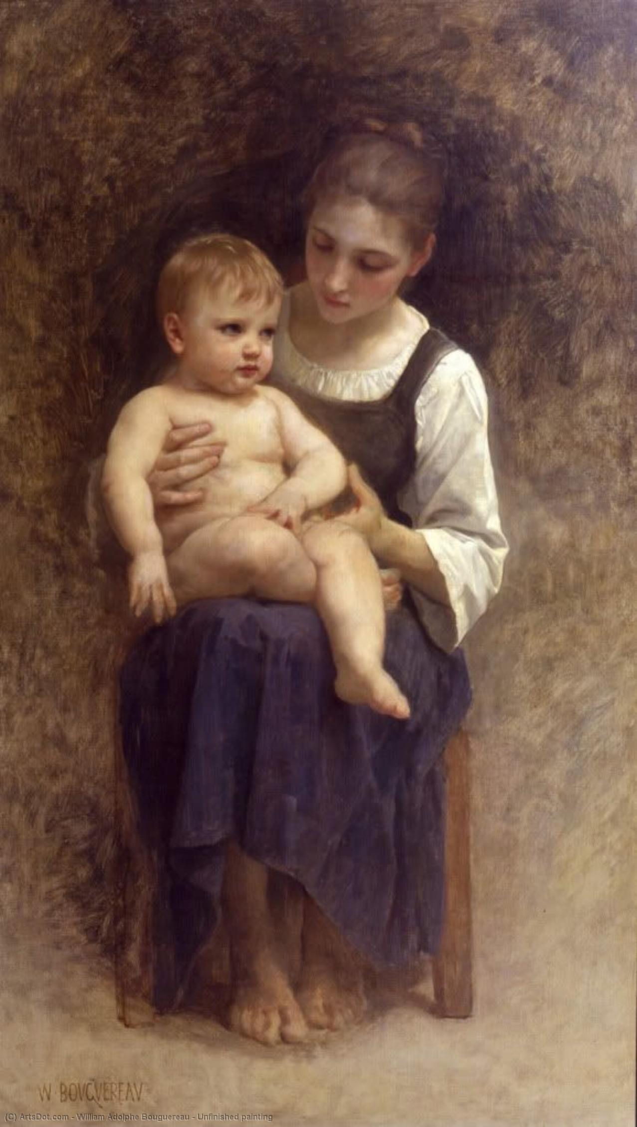 Wikioo.org - The Encyclopedia of Fine Arts - Painting, Artwork by William Adolphe Bouguereau - Unfinished painting