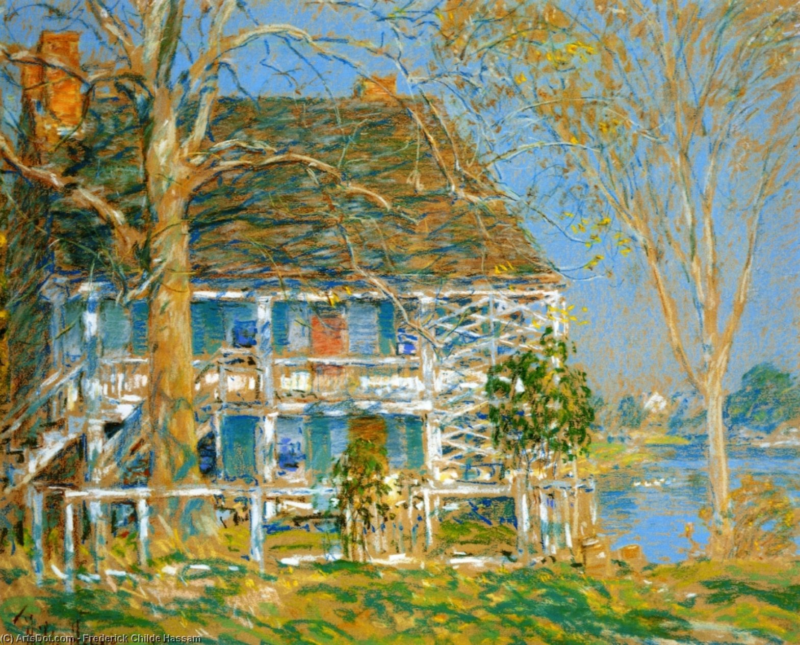 Wikioo.org - The Encyclopedia of Fine Arts - Painting, Artwork by Frederick Childe Hassam - Unknown (also known as The Old Brush House)