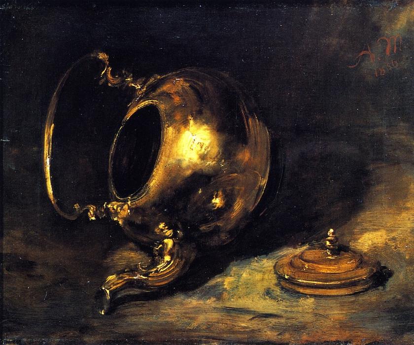 Wikioo.org - The Encyclopedia of Fine Arts - Painting, Artwork by Adolph Menzel - Upturned Kettle