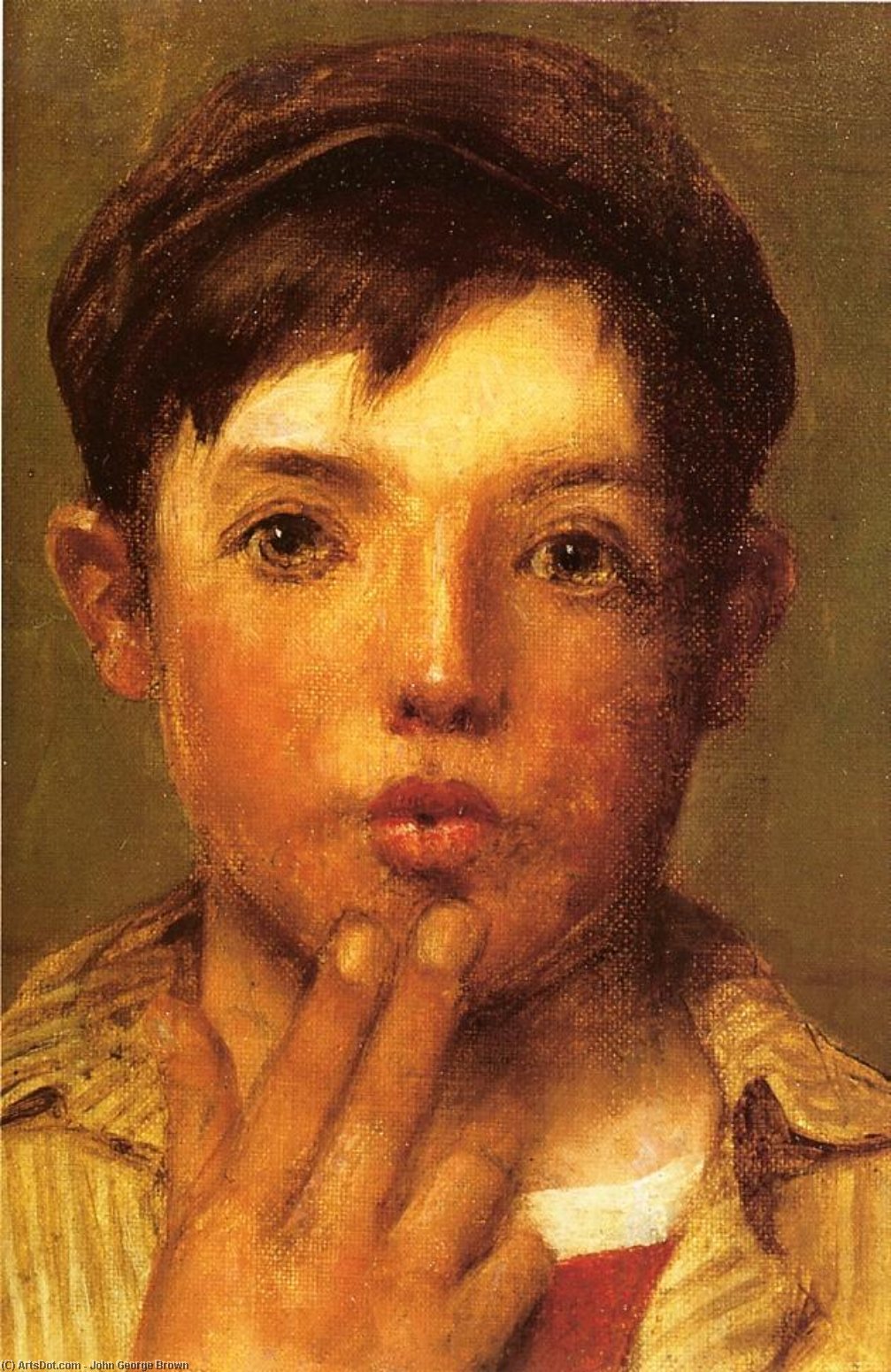 Wikioo.org - The Encyclopedia of Fine Arts - Painting, Artwork by John George Brown - Urchin Head of Boy