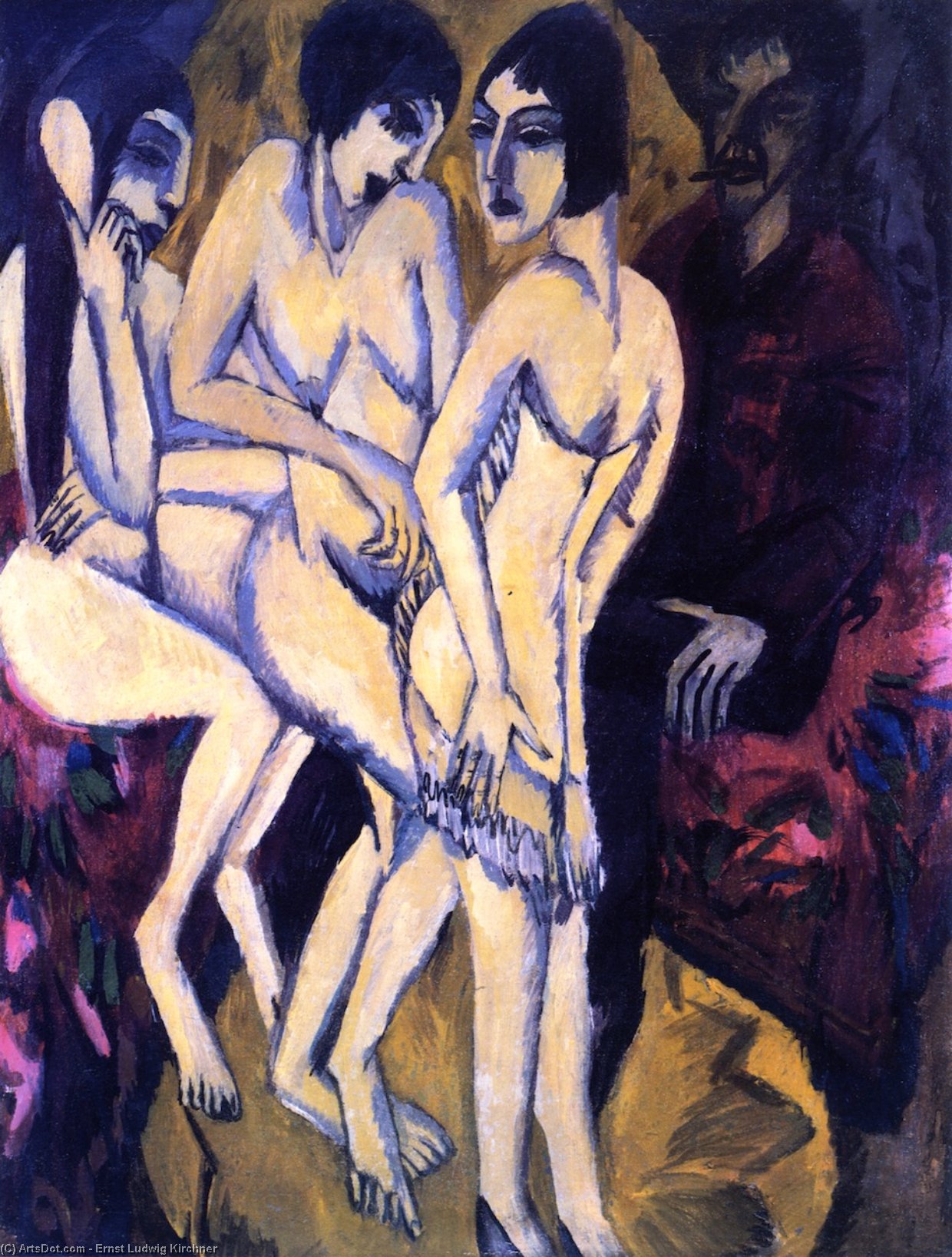 Wikioo.org - Die Enzyklopädie bildender Kunst - Malerei, Kunstwerk von Ernst Ludwig Kirchner - Urteil des Paris untergebracht