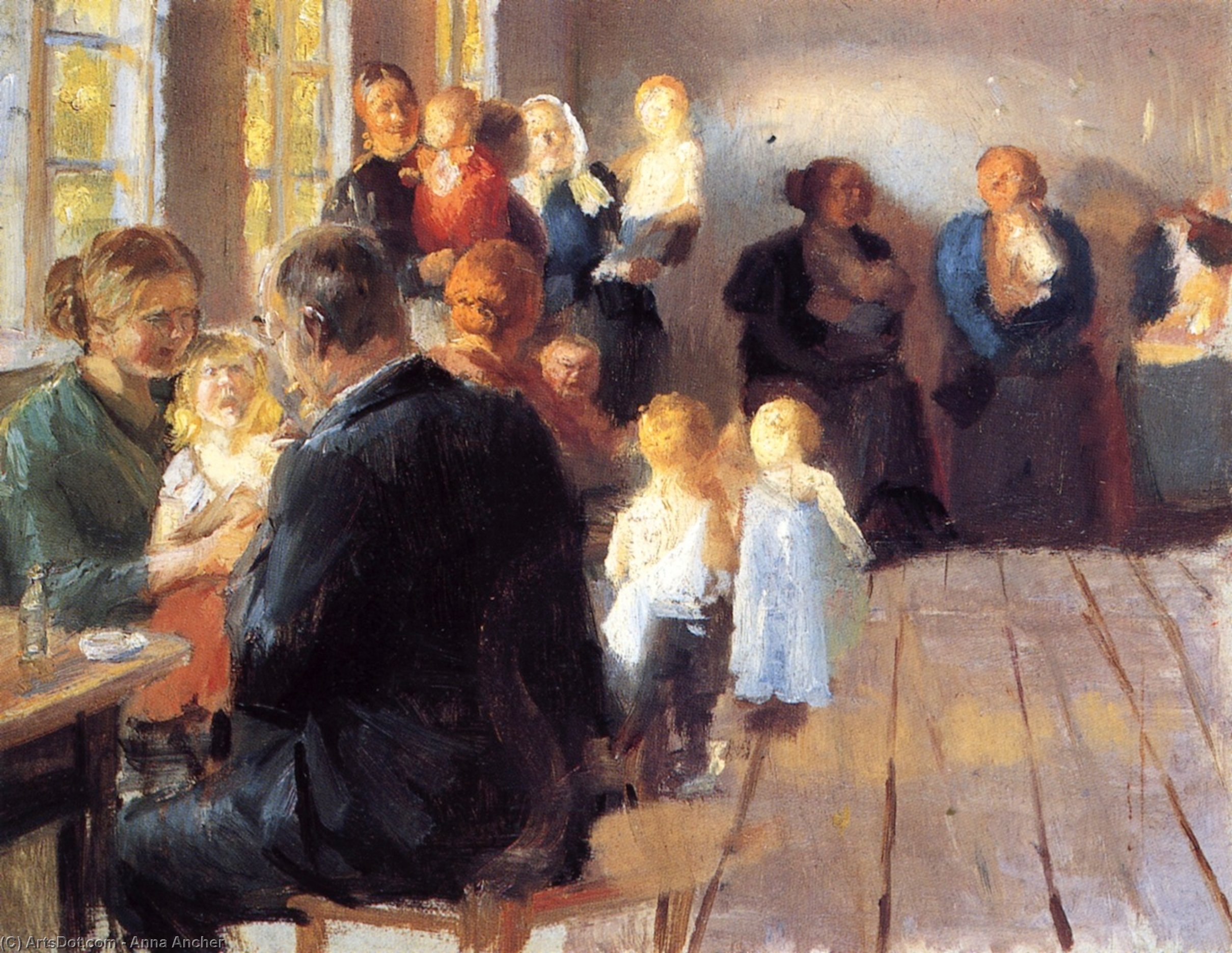 WikiOO.org - Enciklopedija likovnih umjetnosti - Slikarstvo, umjetnička djela Anna Kirstine Ancher - Vaccination (compositional sketch)