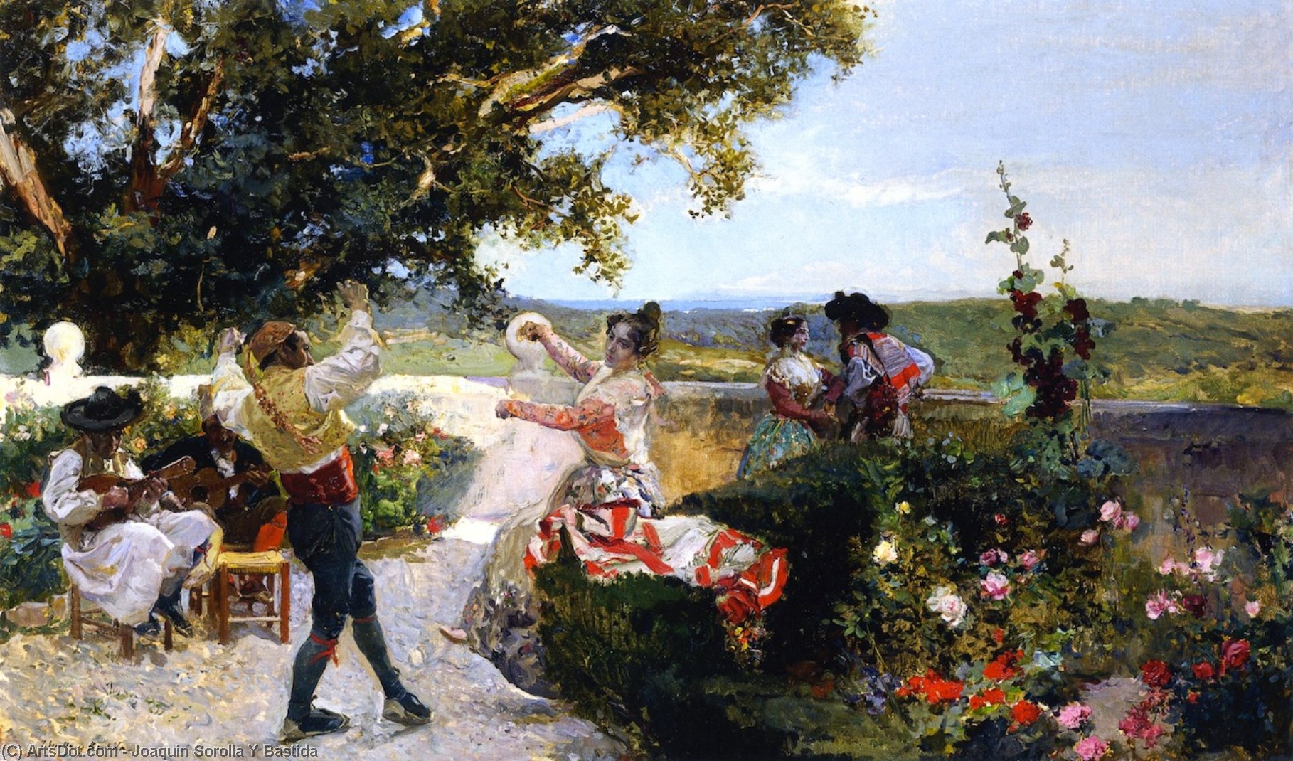 WikiOO.org - 百科事典 - 絵画、アートワーク Joaquin Sorolla Y Bastida - Valencianos で踊ります ザー garden
