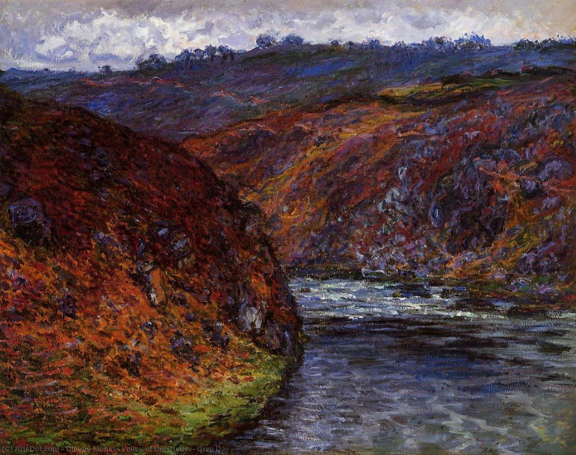 Wikioo.org - The Encyclopedia of Fine Arts - Painting, Artwork by Claude Monet - Valley of the Creuse, Grey Day