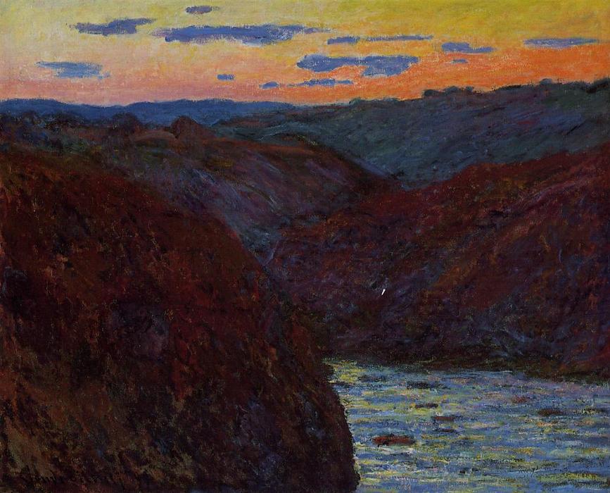 WikiOO.org - Güzel Sanatlar Ansiklopedisi - Resim, Resimler Claude Monet - Valley of the Creuse, Sunset