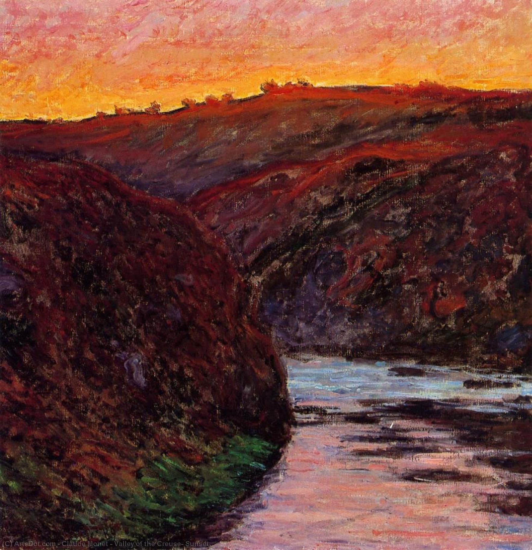 Wikioo.org - The Encyclopedia of Fine Arts - Painting, Artwork by Claude Monet - Valley of the Creuse, Sunset