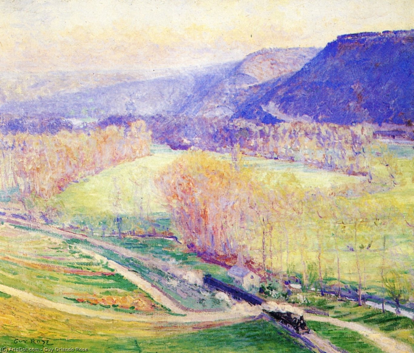 Wikioo.org - The Encyclopedia of Fine Arts - Painting, Artwork by Guy Orlando Rose - The Valley of the Seine