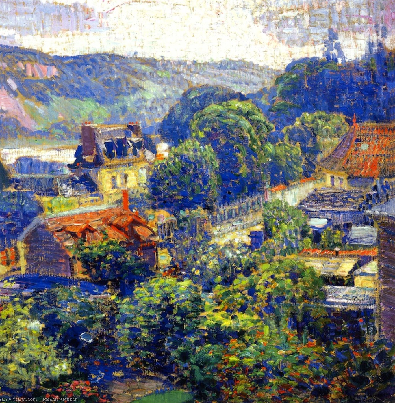 Wikioo.org - The Encyclopedia of Fine Arts - Painting, Artwork by Joseph Kleitsch - The Valley of the Seine, Vernon, France