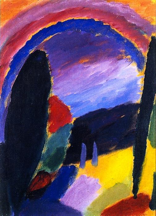 Wikioo.org - The Encyclopedia of Fine Arts - Painting, Artwork by Alexej Georgewitsch Von Jawlensky - Variation with Rainbow