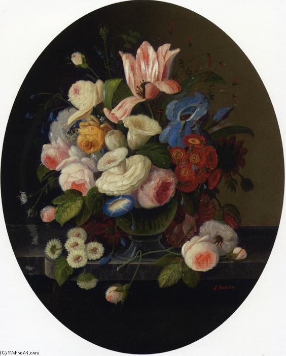 Wikioo.org - The Encyclopedia of Fine Arts - Painting, Artwork by Severin Roesen - Vase of Flowers