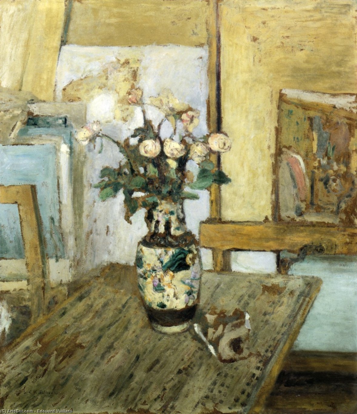 Wikioo.org - The Encyclopedia of Fine Arts - Painting, Artwork by Jean Edouard Vuillard - Vase of Flowers