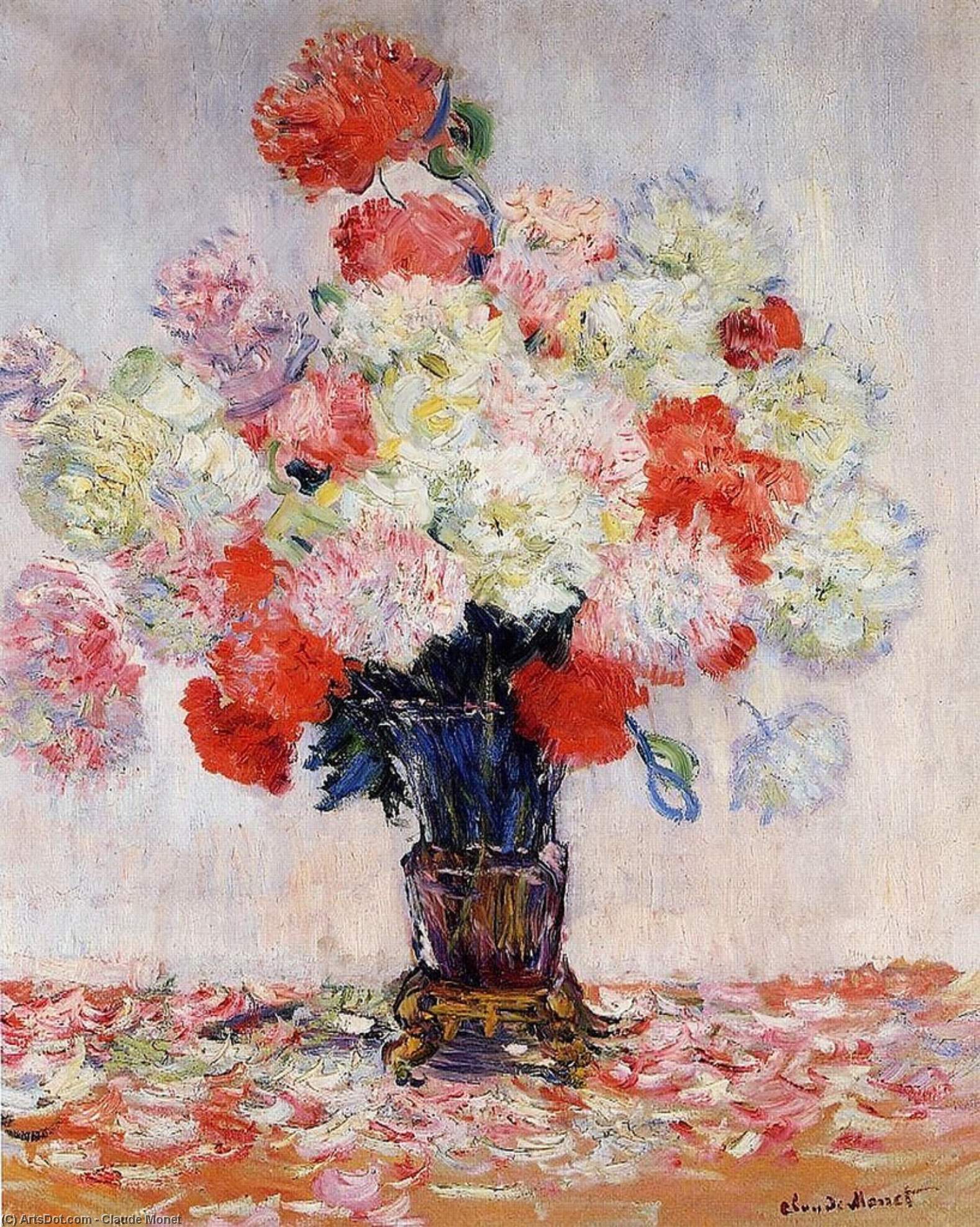 Wikioo.org - Die Enzyklopädie bildender Kunst - Malerei, Kunstwerk von Claude Monet - vase von pfingstrosen