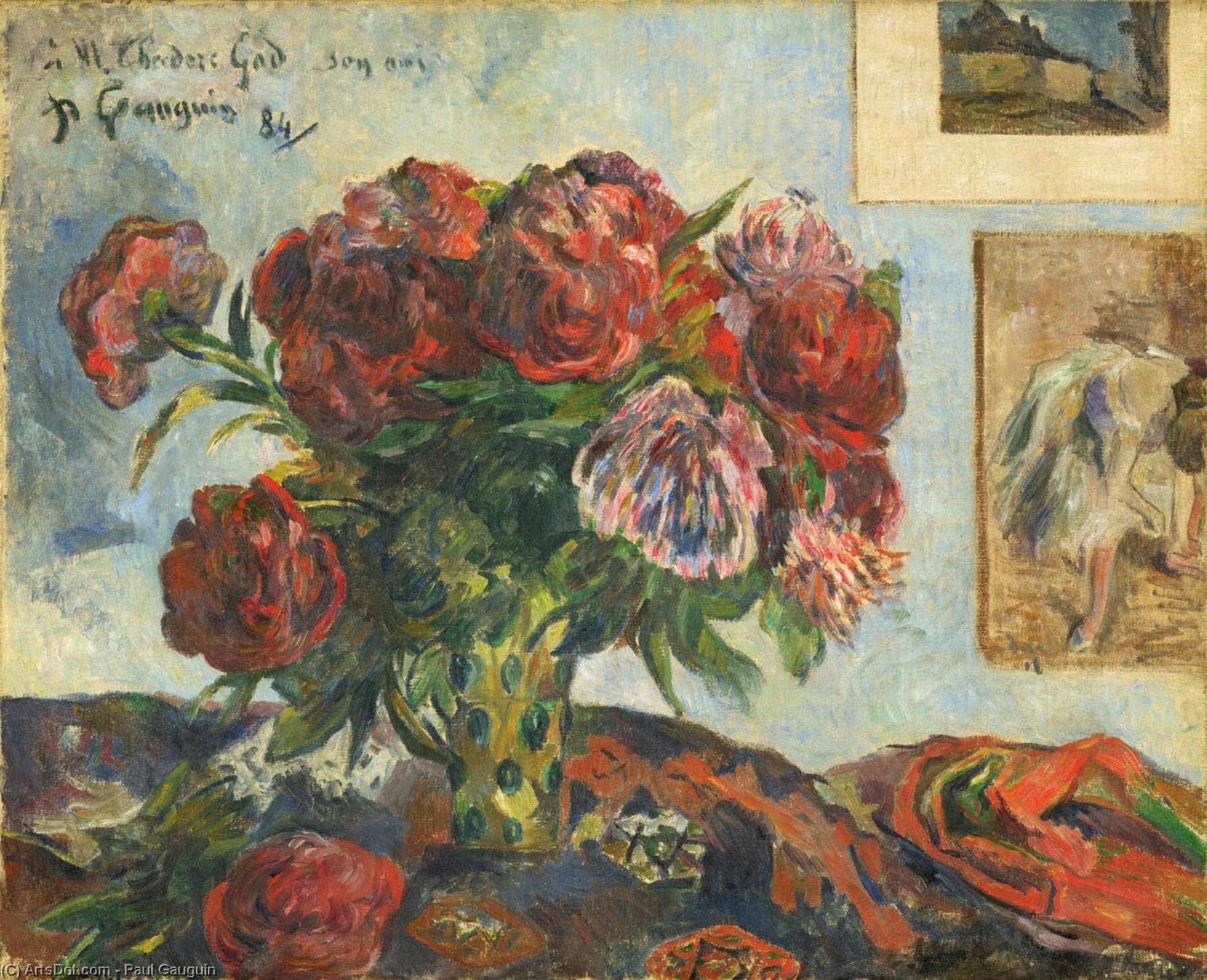 WikiOO.org – 美術百科全書 - 繪畫，作品 Paul Gauguin - 的花瓶 牡丹  一世