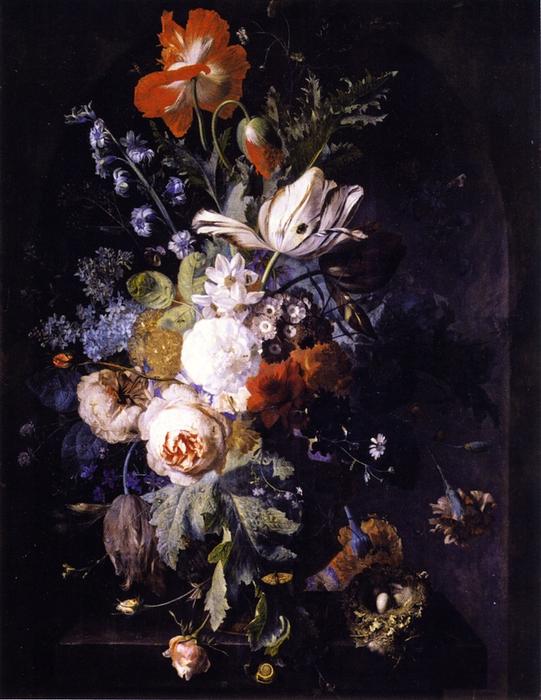 Wikioo.org – L'Encyclopédie des Beaux Arts - Peinture, Oeuvre de Jan Van Huysum - vase avec des fleurs