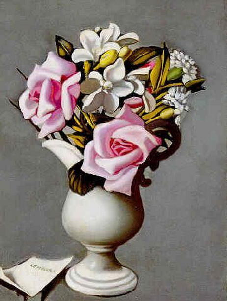 Wikioo.org - The Encyclopedia of Fine Arts - Painting, Artwork by Tamara De Lempicka - Vase with Flowers