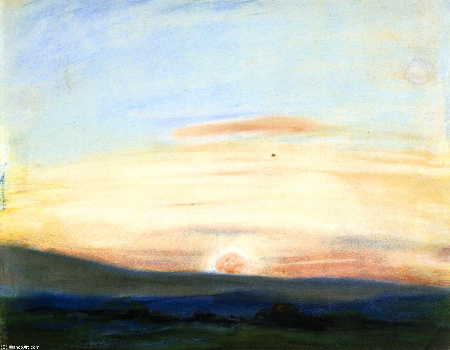 Wikioo.org - The Encyclopedia of Fine Arts - Painting, Artwork by Eugène Delacroix - Vast Plain Against the Sky at Sunset