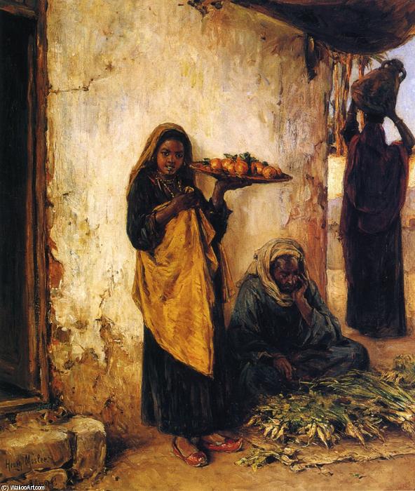 Wikioo.org - The Encyclopedia of Fine Arts - Painting, Artwork by Henry Mosler - Vegetable Vendor