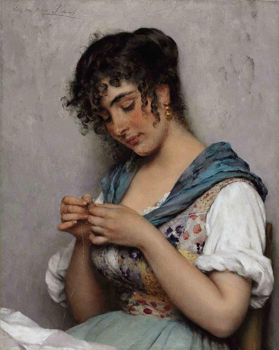 Wikioo.org - The Encyclopedia of Fine Arts - Painting, Artwork by Eugene De Blaas - A Venetian Beauty