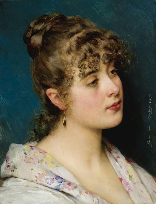 Wikioo.org - The Encyclopedia of Fine Arts - Painting, Artwork by Eugene De Blaas - A Venetian Beauty