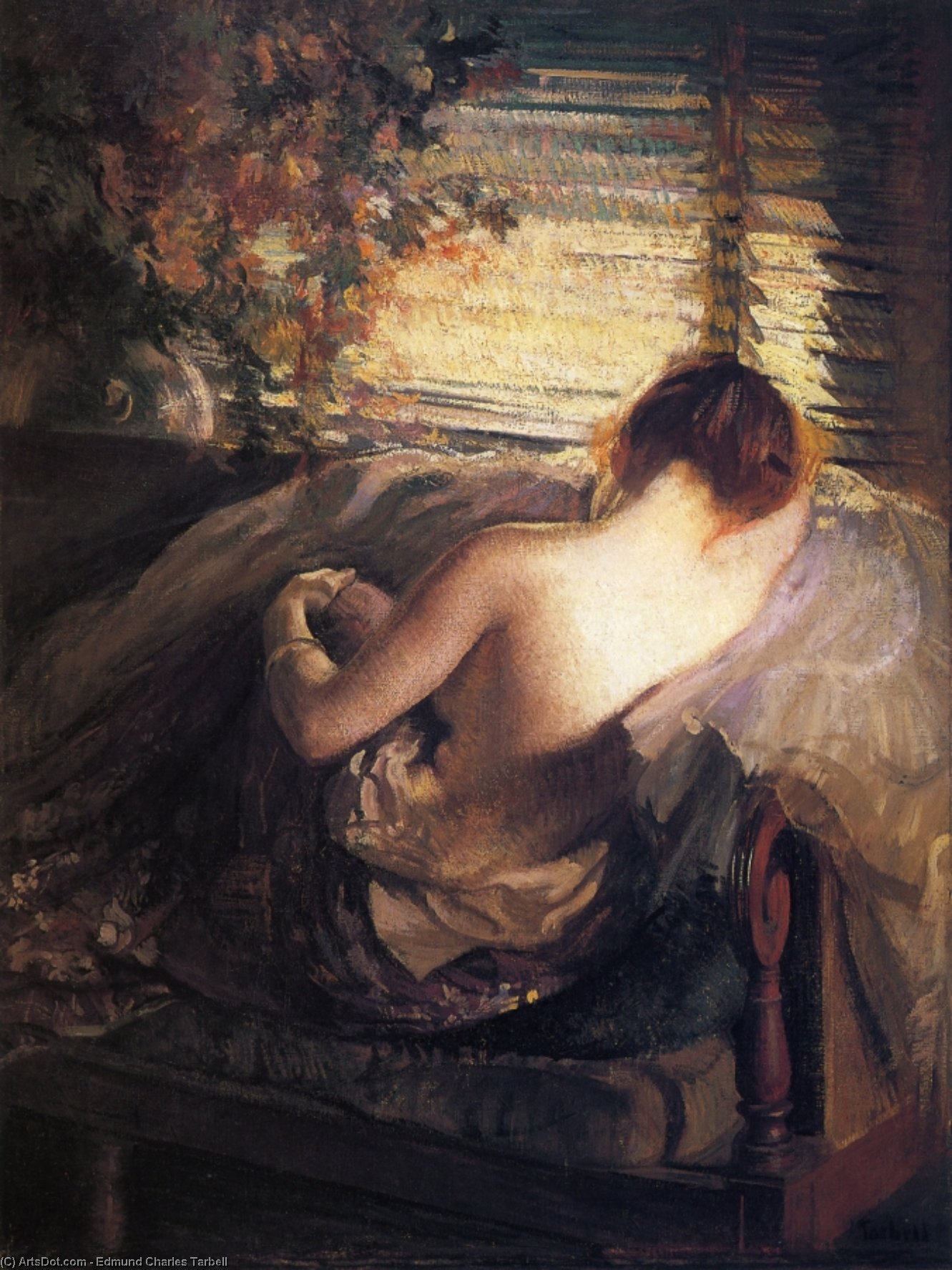 Wikioo.org - The Encyclopedia of Fine Arts - Painting, Artwork by Edmund Charles Tarbell - The Venetian Blind