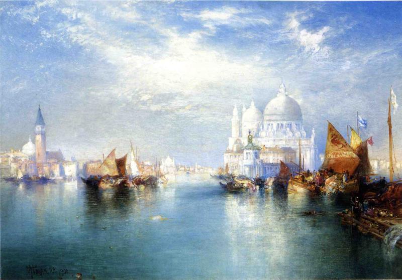Wikioo.org - The Encyclopedia of Fine Arts - Painting, Artwork by Thomas Moran - Venetian Canal Scene