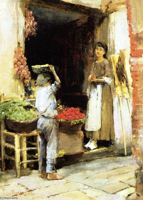 Wikioo.org - The Encyclopedia of Fine Arts - Painting, Artwork by Theodore Robinson - Venetian Fruit Shop