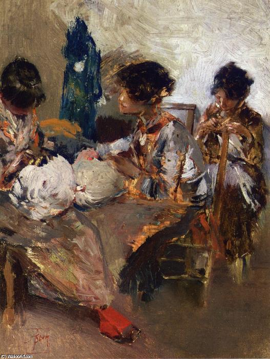 Wikioo.org - The Encyclopedia of Fine Arts - Painting, Artwork by Robert Frederick Blum - Venetian Lace Makers