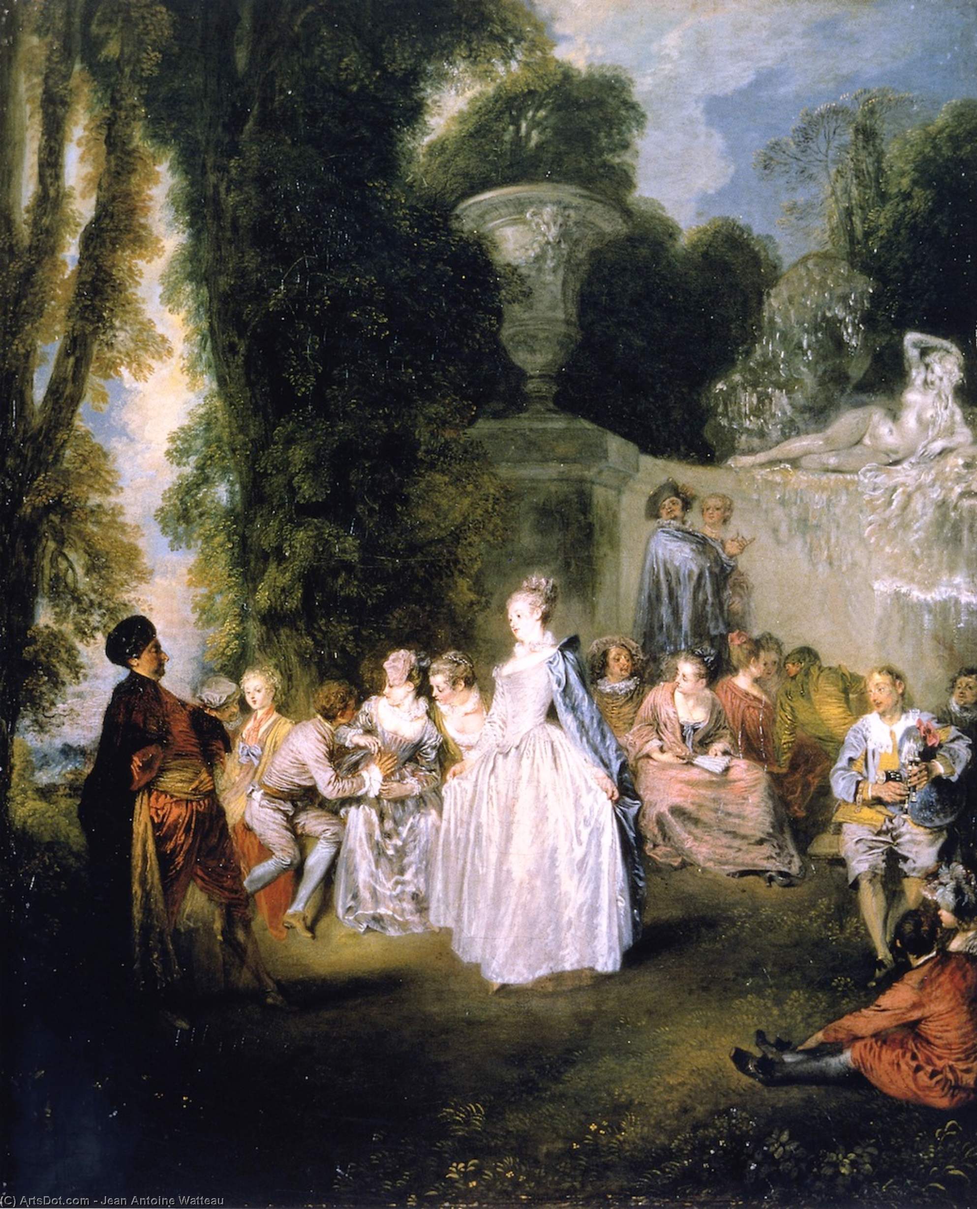 WikiOO.org - Encyclopedia of Fine Arts - Maleri, Artwork Jean Antoine Watteau - Venetian Pleasure