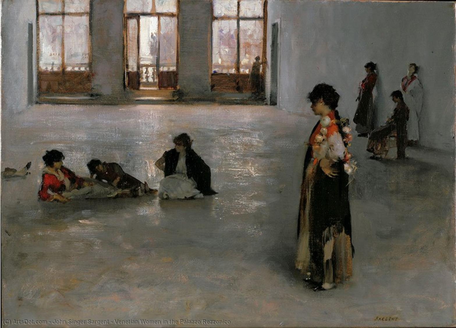 Wikioo.org - The Encyclopedia of Fine Arts - Painting, Artwork by John Singer Sargent - Venetian Women in the Palazzo Rezzonico