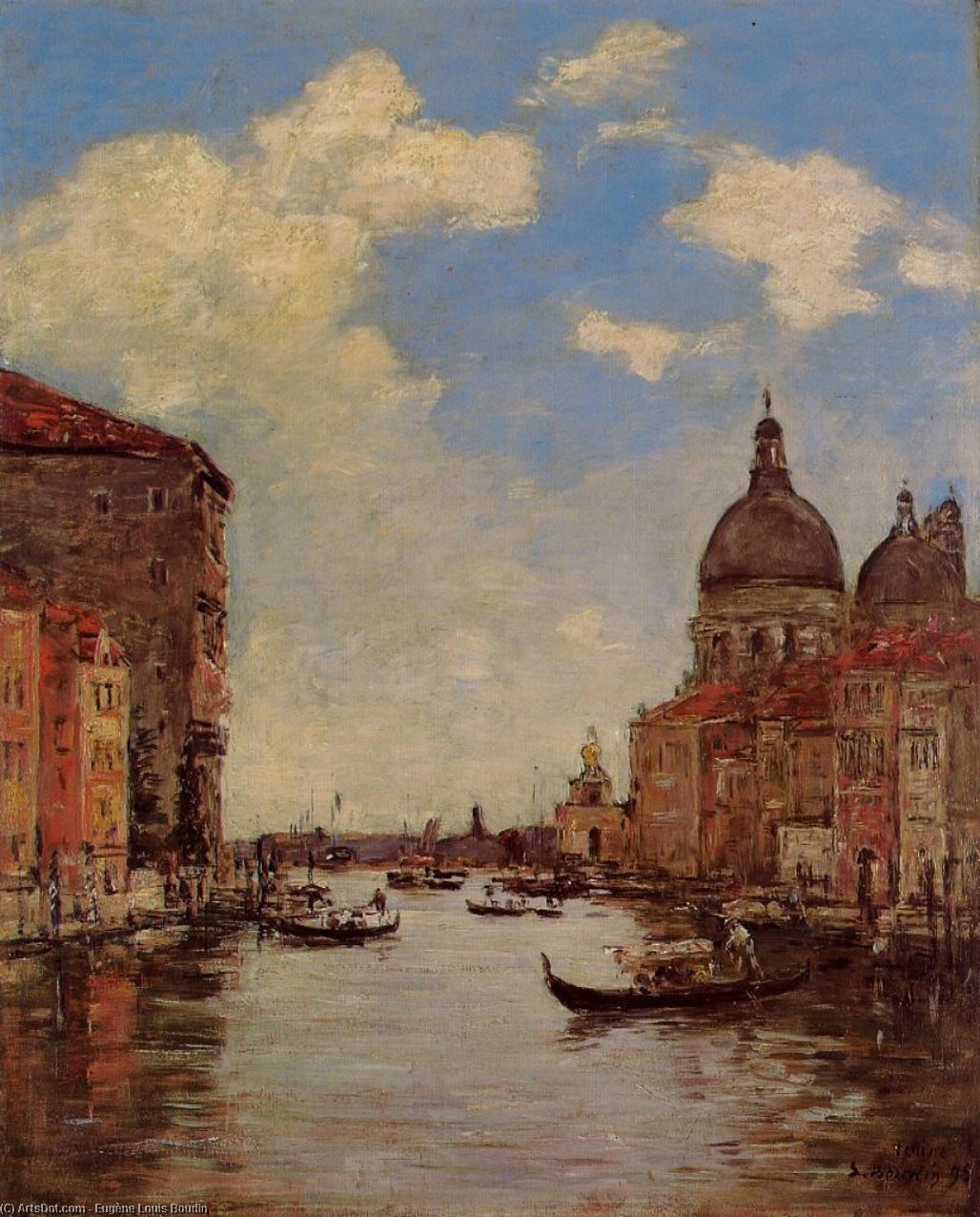 Wikioo.org - The Encyclopedia of Fine Arts - Painting, Artwork by Eugène Louis Boudin - Venice, the Canal de la Gandara