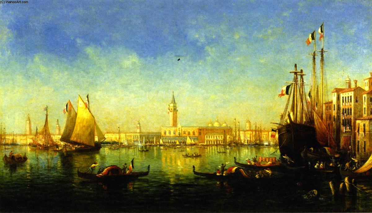 WikiOO.org - Encyclopedia of Fine Arts - Maleri, Artwork Christopher Pearse Cranch - Venice in Tricolors