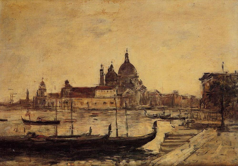 WikiOO.org - Εγκυκλοπαίδεια Καλών Τεχνών - Ζωγραφική, έργα τέχνης Eugène Louis Boudin - Venice, Le Mole et la Salute