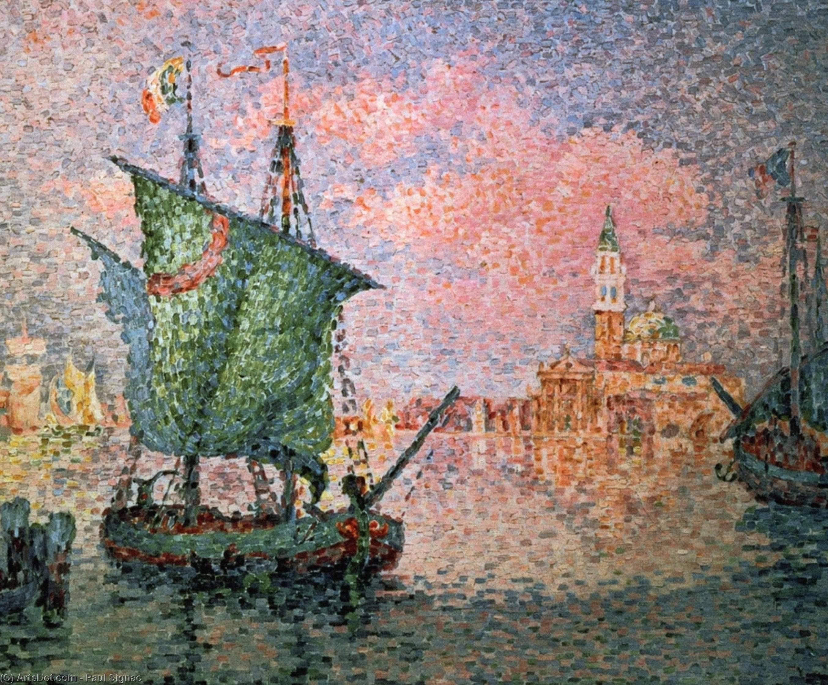 WikiOO.org - Енциклопедия за изящни изкуства - Живопис, Произведения на изкуството Paul Signac - Venice, The Pink Cloud