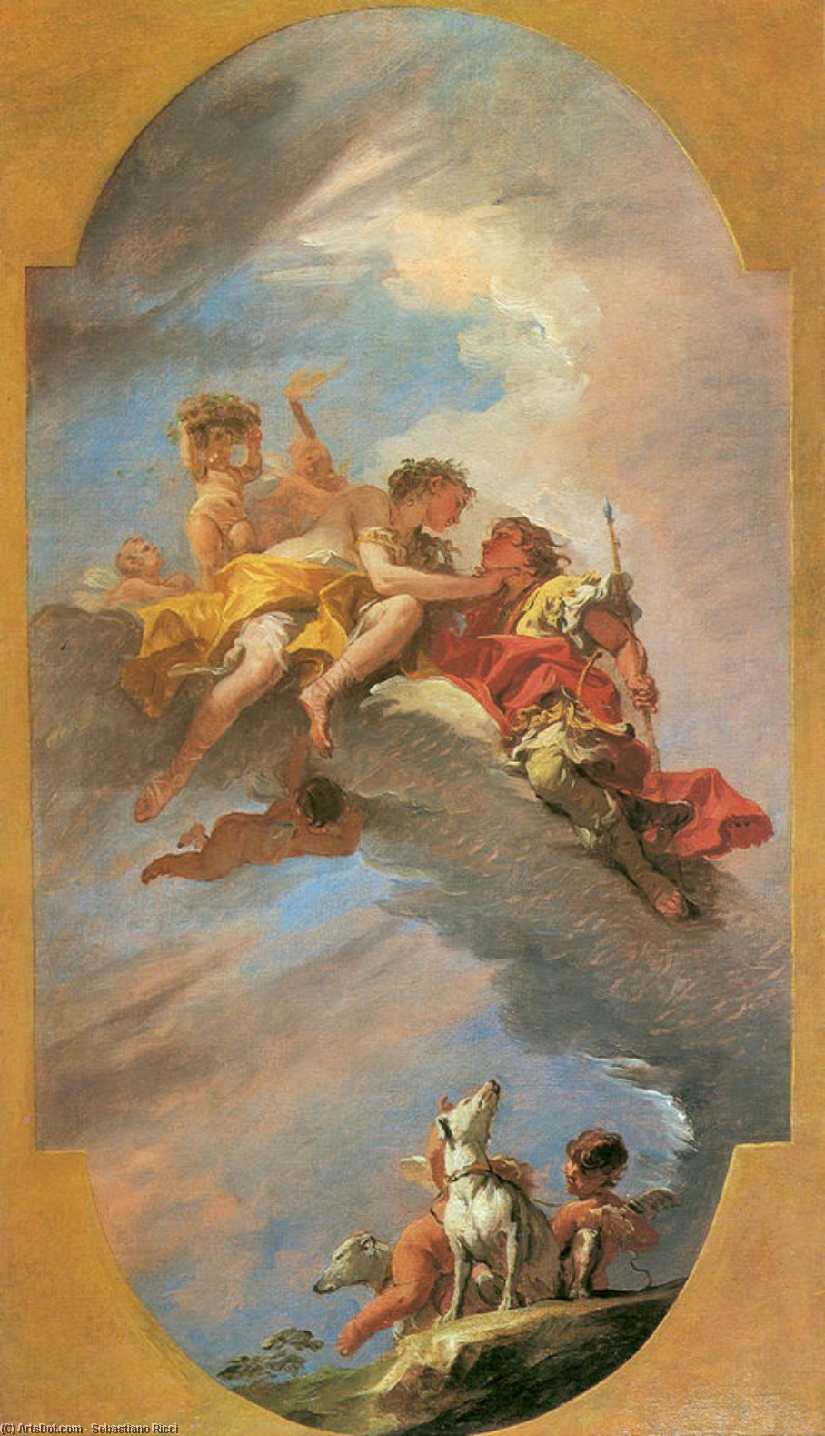 WikiOO.org - 백과 사전 - 회화, 삽화 Sebastiano Ricci - Venus and Adonis