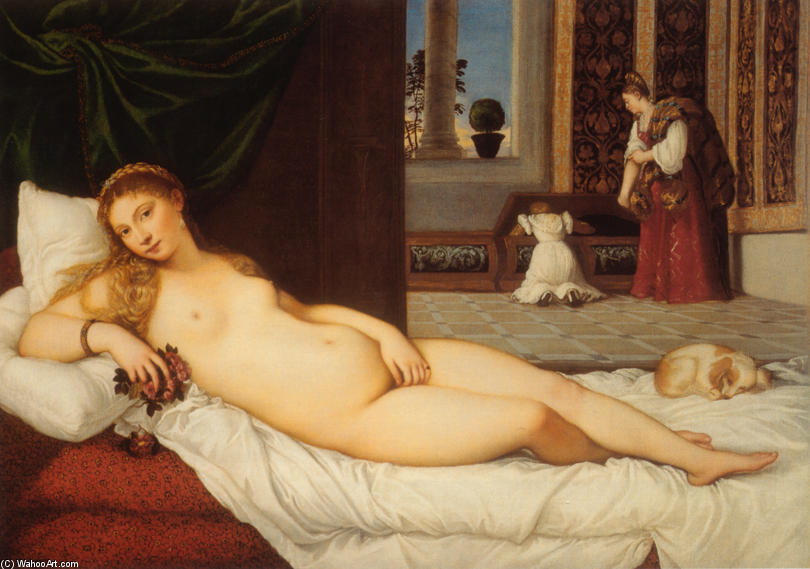 Wikoo.org - موسوعة الفنون الجميلة - اللوحة، العمل الفني Tiziano Vecellio (Titian) - The Venus of Urbino