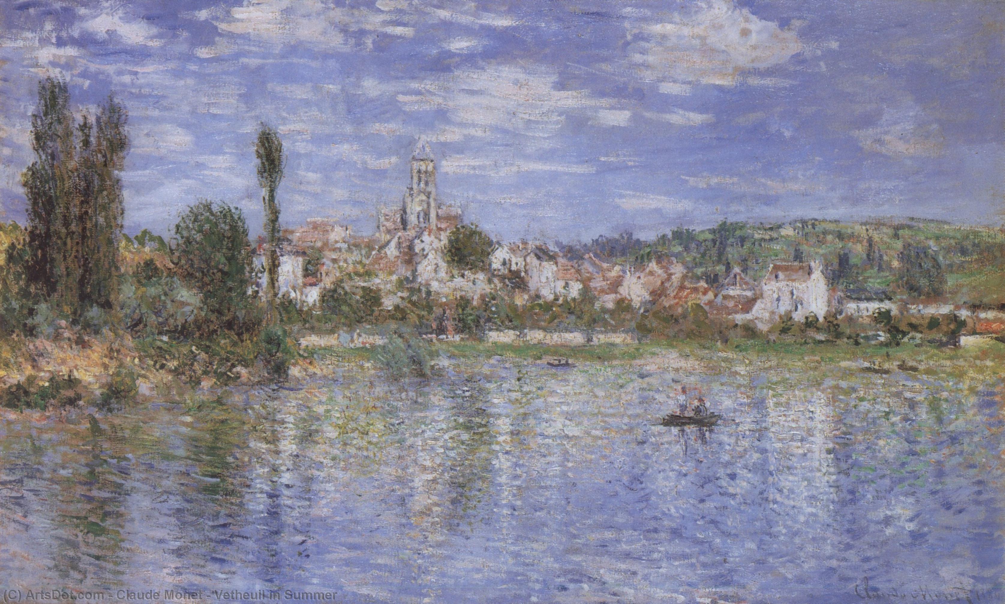 Wikoo.org - موسوعة الفنون الجميلة - اللوحة، العمل الفني Claude Monet - Vetheuil in Summer